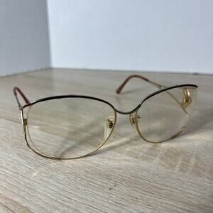 Vintage Tura MOD 406 HGP TOR Eyeglasses Oversized Brown Silver Frames 60-17-143
